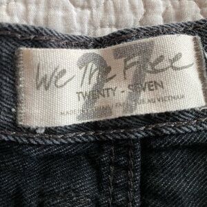 We the Free Black Distressed Shorts Frayed Hem Button Fly 27